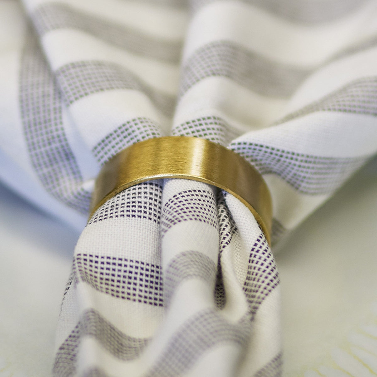 Laurie Round Brass Napkin Rings Pack of 4 - Gold