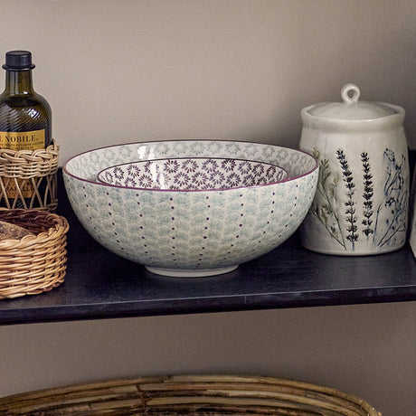 Maya Stoneware Bowl 28.5cm - Green