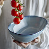 Sandrine Speckled Stoneware Bowl 25.5x16.5cm - Blue