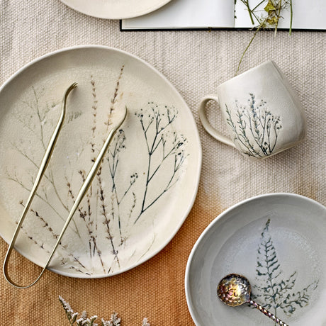 Bea Crackle Stoneware Dinner Plate - Cream