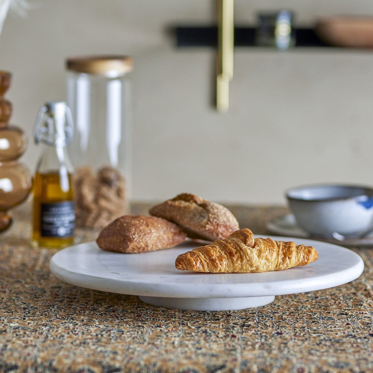 Ellin Marble Lazy Susan - White