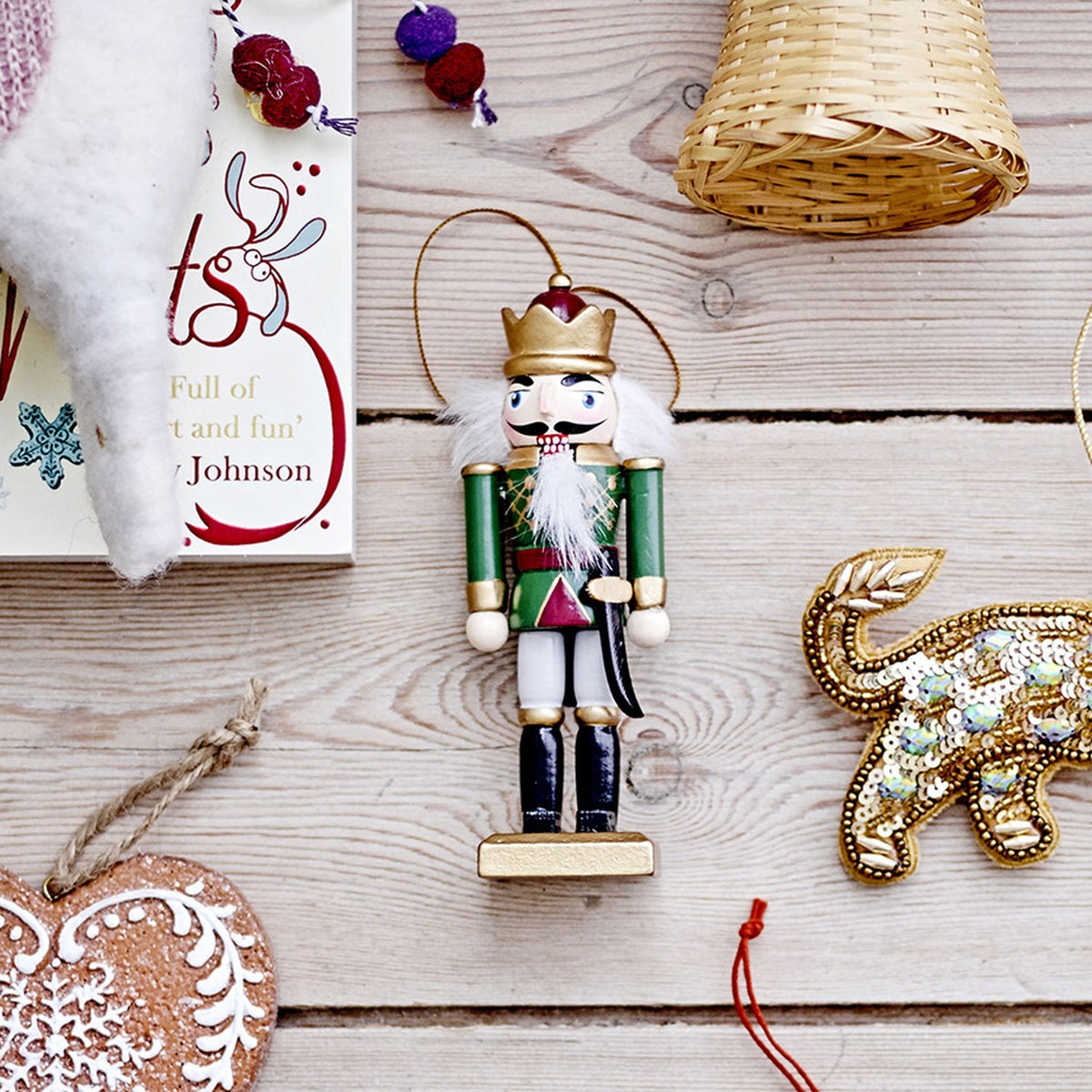 Nikita Wooden Christmas Tree Decorations Set of 6 - Multi