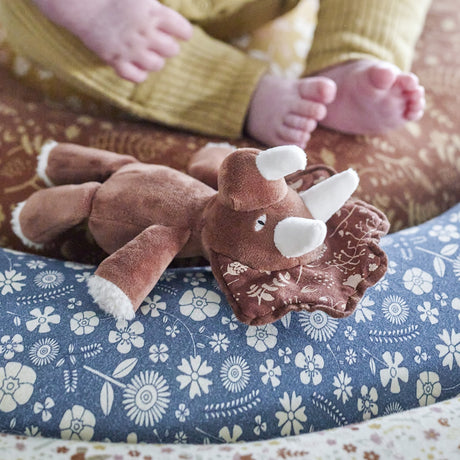 Fintan Dinosaur Cotton & Linen Rattle - Brown