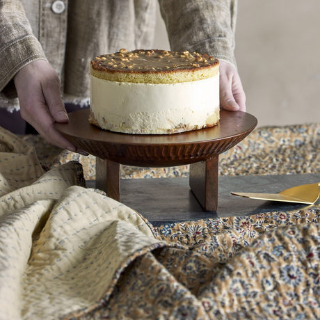 Miho Round Wooden Cake Stand - Brown