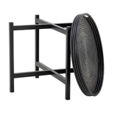 Milli Round Rattan Tray Table - Black