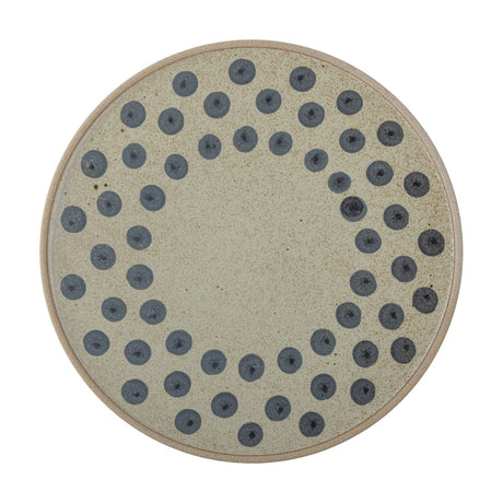 Tinni Dotted Stoneware Dinner Plate - Beige