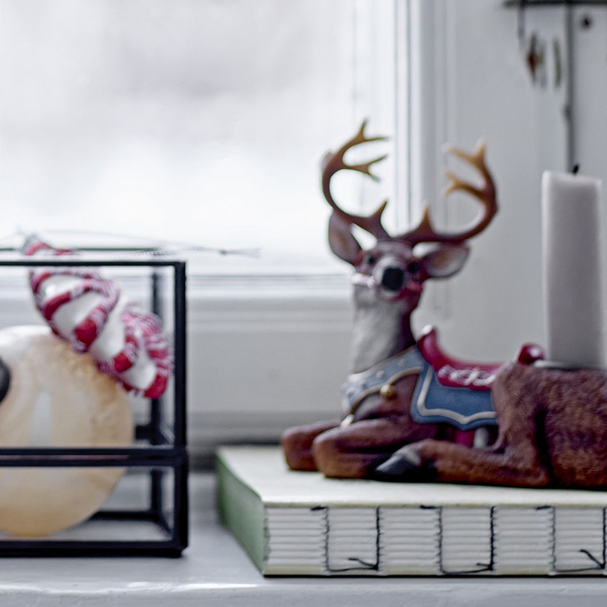 Glory Resin Christmas Candle Holders Set of 2 - Brown