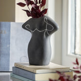 Lulu Terracotta Vase 16cm - Black