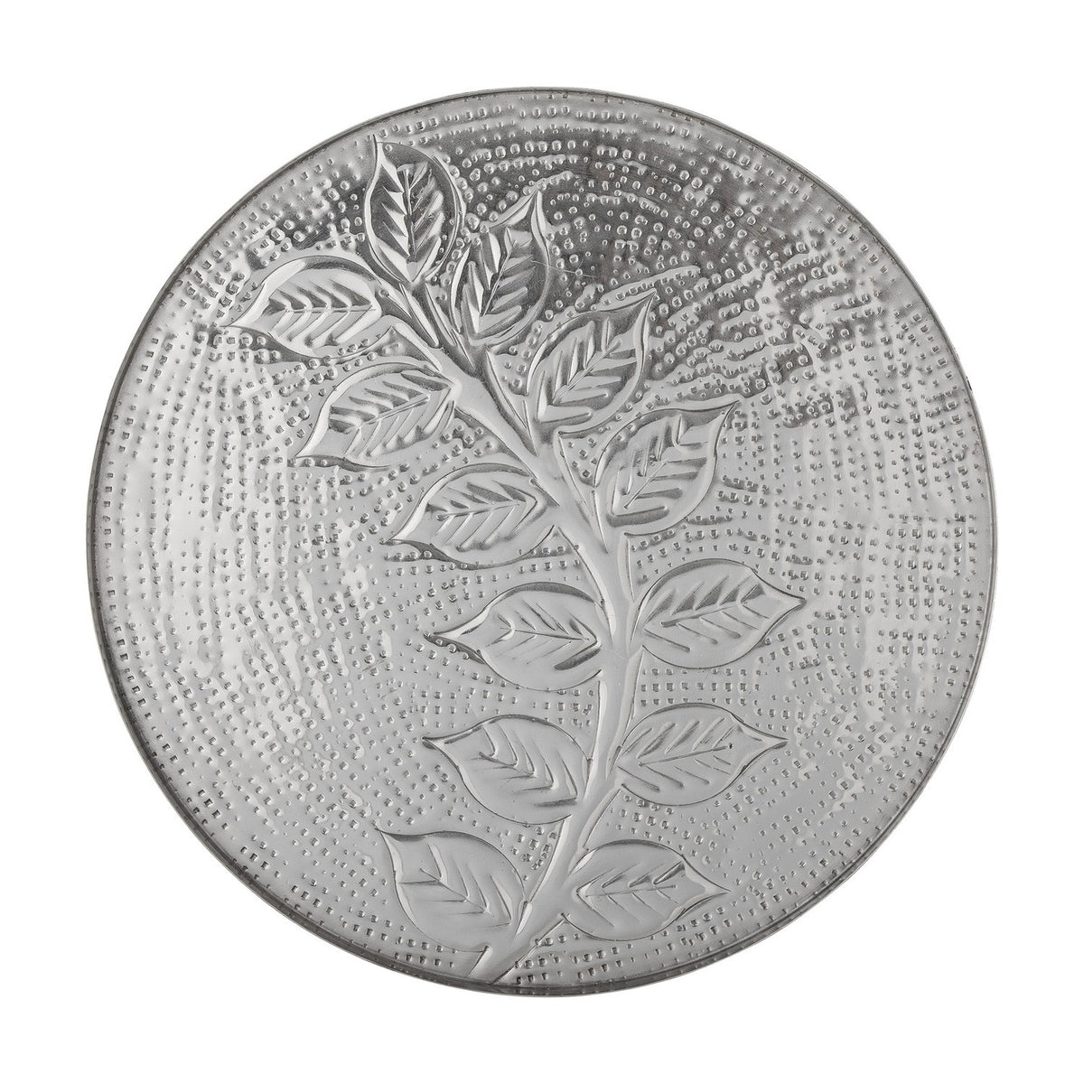 Leila Floral Iron Tray - Silver
