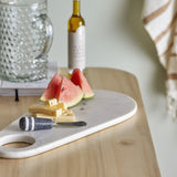 Abrielle Marble Serving Boards with Knives Set of 2 - White