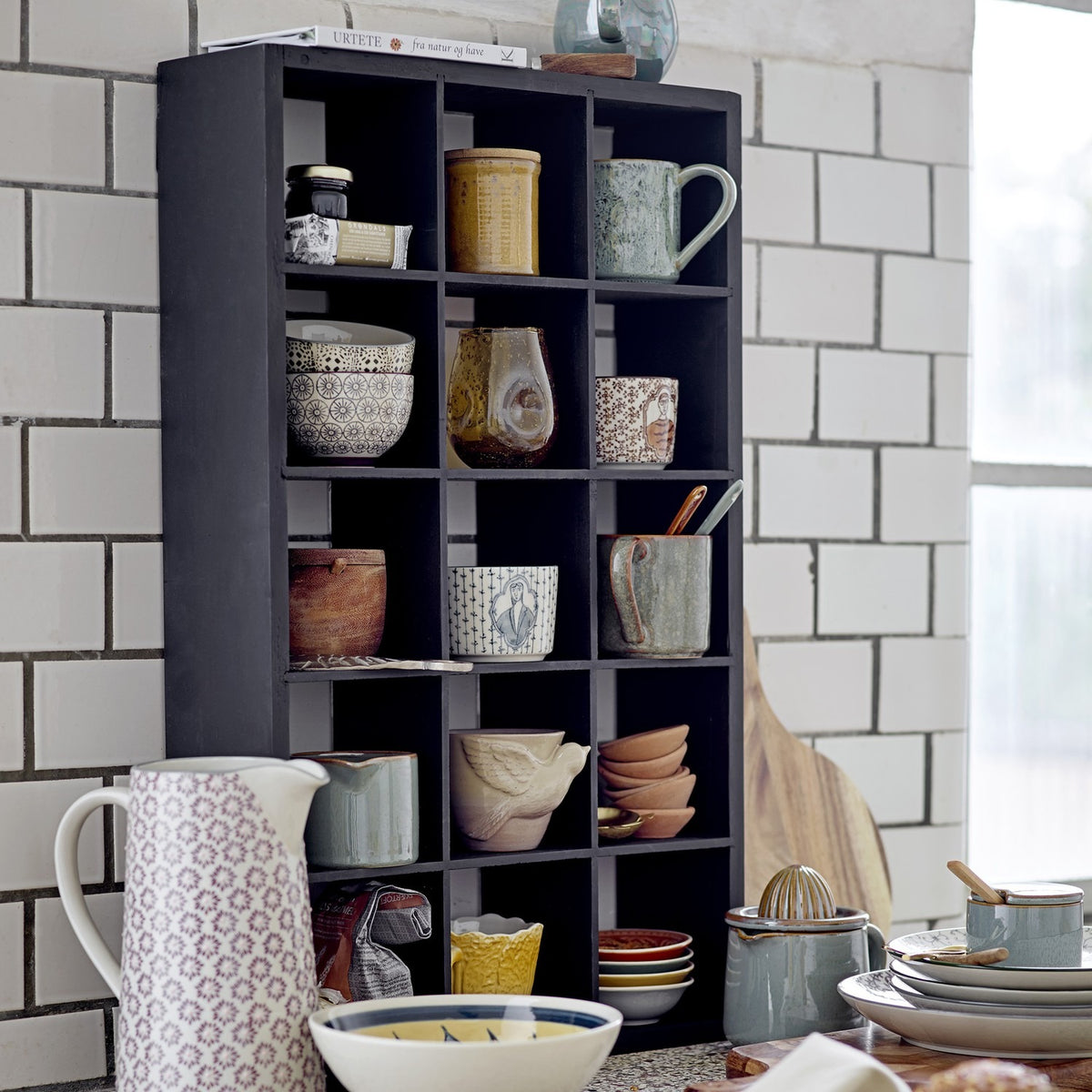 Olinn Wooden Wall Shelf - Black