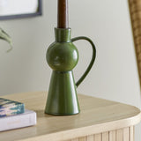 Fija Stoneware Candle Holder 18cm - Green