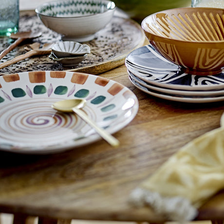 Shama Brown Stoneware Dinner Plate - Multi