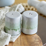 Paula Stoneware Salt & Pepper Shakers Set of 2 - Green
