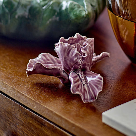 Rosali Flower Stoneware Ornament - Purple