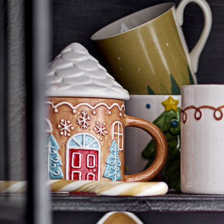 Ginnie Stoneware Christmas Mug 370ml - Brown