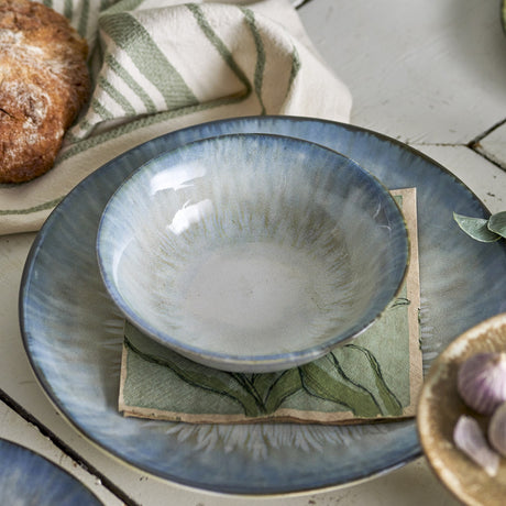 Calen Stoneware Bowl 17cm - Blue