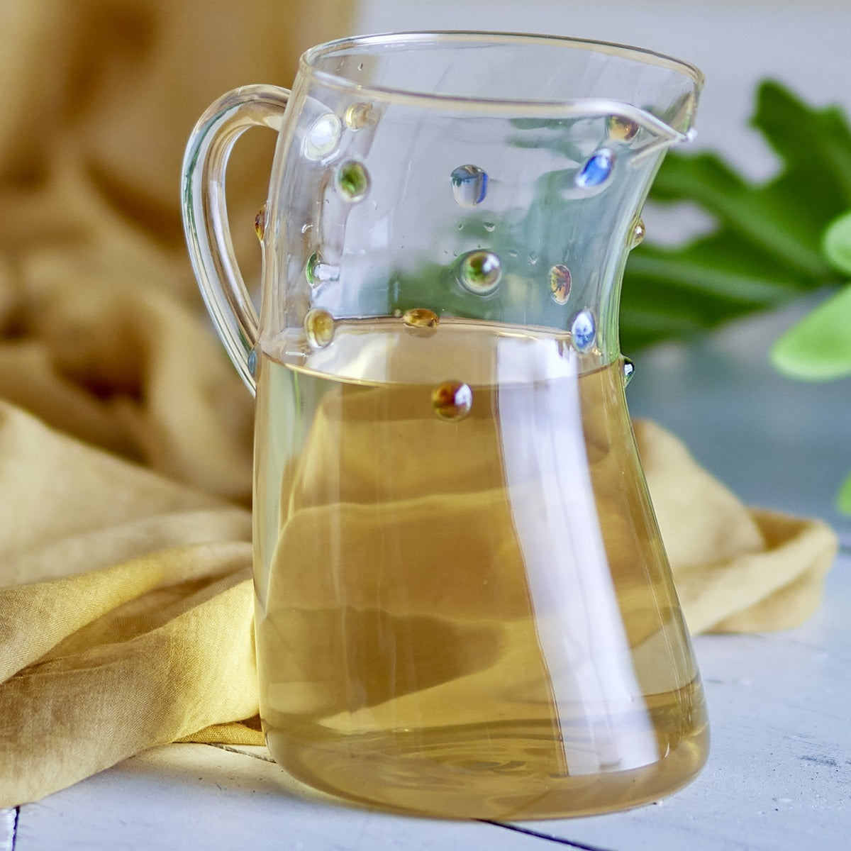 Thalia Dotted Glass Jug 1300ml - Clear
