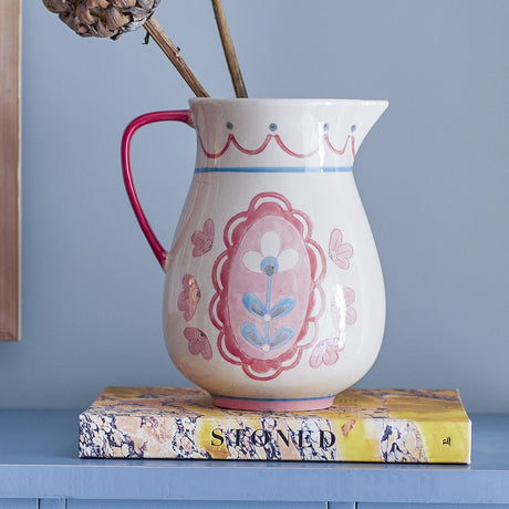 Odina Floral Stoneware Jug 3300ml - Cream