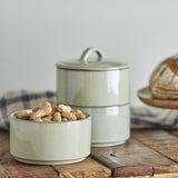 Ebba Stoneware Storage Jar with Lid 940ml - Green