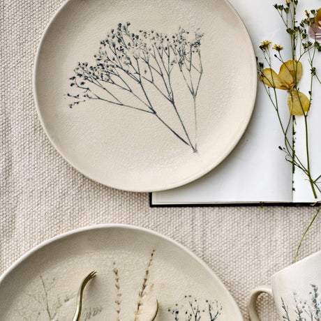Bea Crackle Stoneware Side Plates Set of 4 - Cream