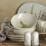 Bea Crackle Stoneware Deep Plates Set of 4 - Cream