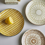 Maple Leaf Stoneware Dinner Plate - Yellow