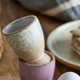 Paula Speckled Stoneware Egg Cup - Beige