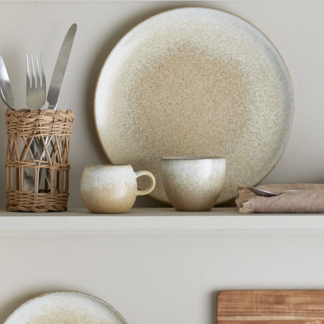 Paula Speckled Stoneware Dinner Plate - Beige