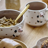 Dolly Dotted Stoneware Bowl 14cm - White