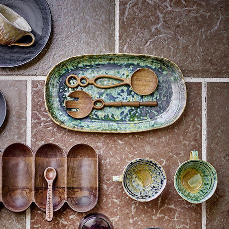 Milani Stoneware Platter 37x21cm - Green