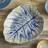 Rowan Leaf Stoneware Platter - Blue
