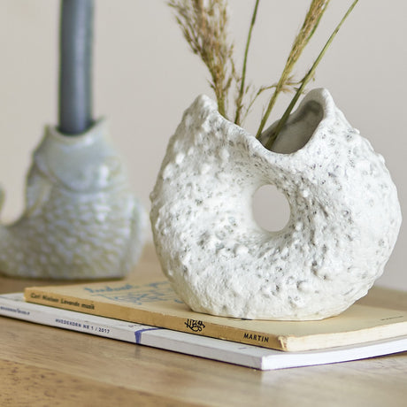 Fianna Stoneware Vase 12cm - White