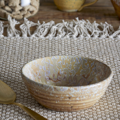 Milani Crackle Stoneware Bowl 14.5cm - Beige
