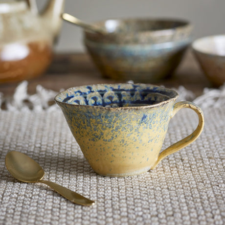 Milani Speckled Stoneware Cup 250ml - Yellow