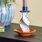Kairi Stoneware Candle Holder 15.5cm - Multi