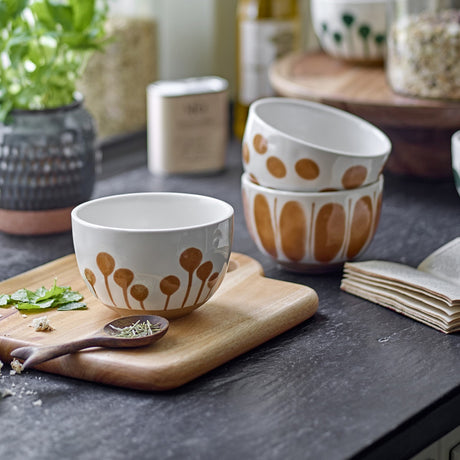 Linora Stoneware Bowls 12.5cm Set of 3 - Brown