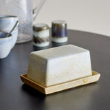 Paula Speckled Stoneware Butter Dish - Cream
