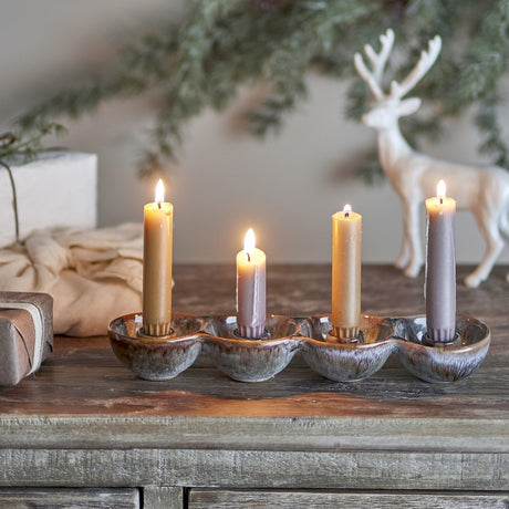 Kalia Stoneware Advent Candle Holder - Brown