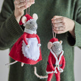 Peo Wool Christmas Tree Decorations 23cm Set of 2 - Red