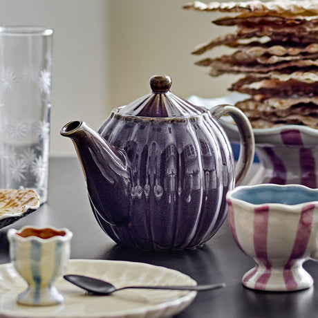 Latina Round Stoneware Teapot 1085ml - Purple