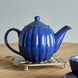 Latina Round Stoneware Teapot 1085ml - Blue