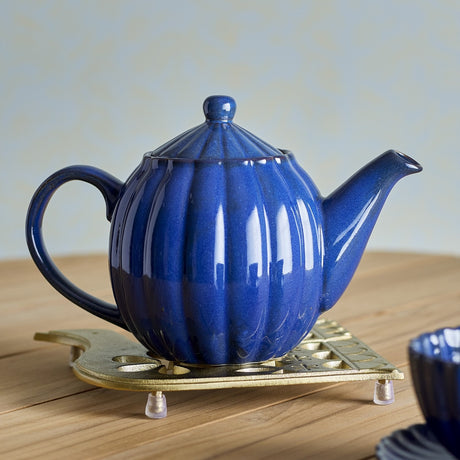 Latina Round Stoneware Teapot 1085ml - Blue
