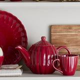 Latina Round Stoneware Teapot 1085ml - Red