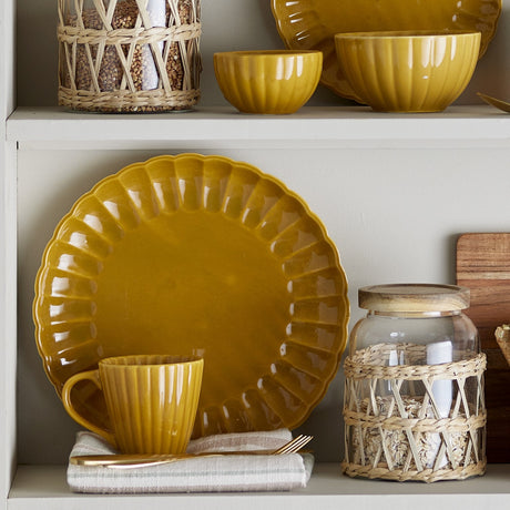 Latina Wavy Stoneware Dinner Plate - Yellow