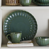 Latina Wavy Stoneware Dinner Plate - Green
