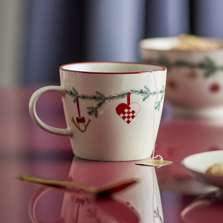 Yule Stoneware Christmas Mug 380ml - Cream