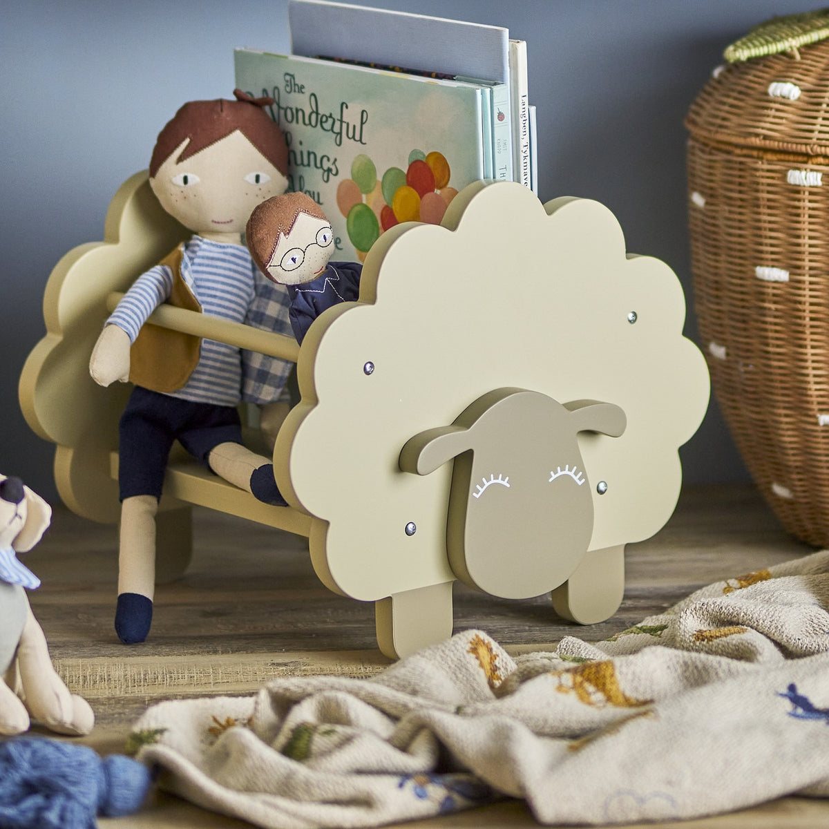 Dolly Sheep Kids Bookshelf - Green