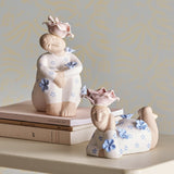 Floriella Floral Stoneware Ornaments Set of 2 - Multi