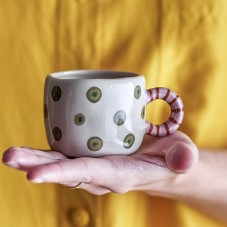 Nini Striped Stoneware Cup 100ml - Cream